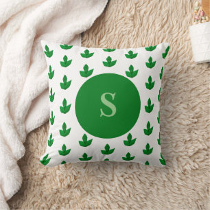 Kids clay modern retro cool green pattern cushion