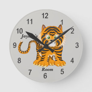 Kid's Clock Cute Baby Tiger
