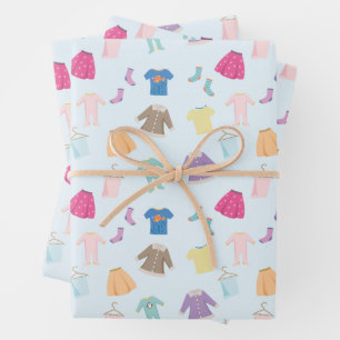 Kids Clothes Laundry Pattern Wrapping Paper