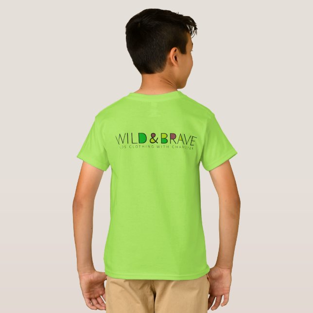 Kids clothing, wild and brave  T-Shirt (Back Full)