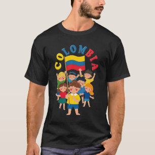 Kids Colombia Flag Hispanic Heritage Month Colombi T-Shirt