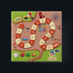 Kids Colorful Race Track Board Game 15 Cm Square Badge<br><div class="desc">Show off your love for classic games with this charming racing board game button. This small but eye catching accessory features a miniaturized version of a playground race track graphic, complete with a numbered path from 1 to 20 and a cheerful checkered flag. It makes a fantastic party favor, a...</div>