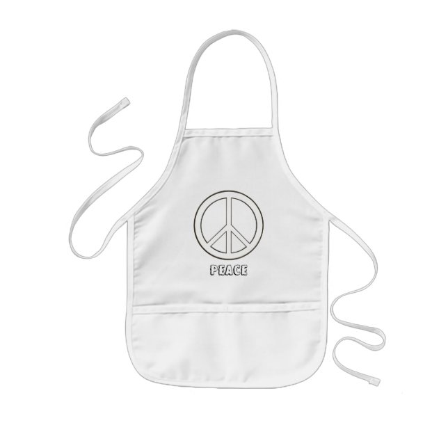 Kids Colour in peace sign aprons (Front)