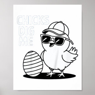 Kids Colour Me In Chicks Dig Me Happy Easter Boys Poster