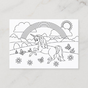Kids Colour Me Unicorn Rainbow Business Card