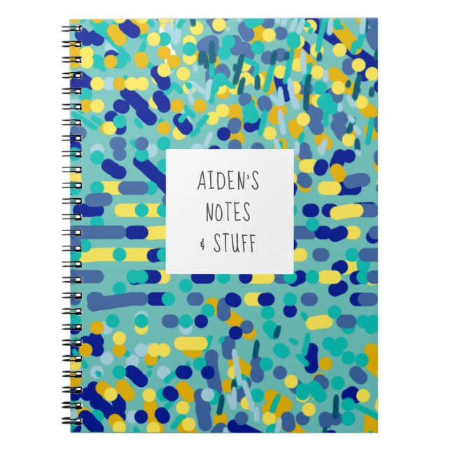 Kids Colourful Artsy Splash Cute Back to School Notebook (Front)