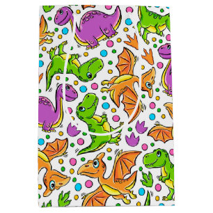 Kids Colourful Dinosaurs Medium Gift Bag