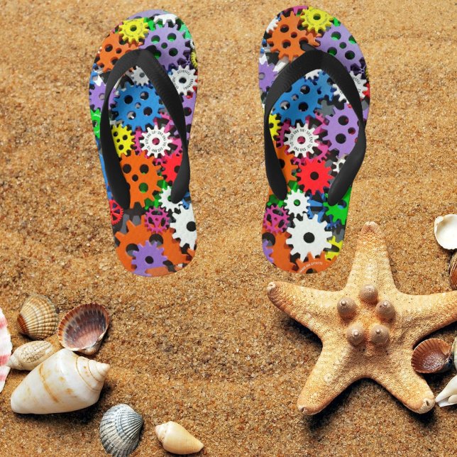 Kids Colourful Gear Pair of Flip Flops (Creator Uploaded)