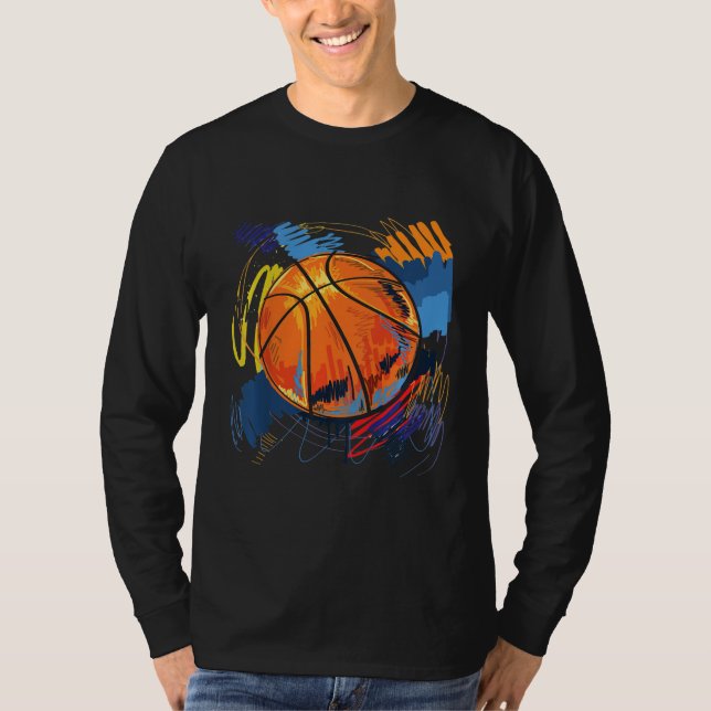 Kids Colourful Graffiti Art Basketball for girls T-Shirt (Front)