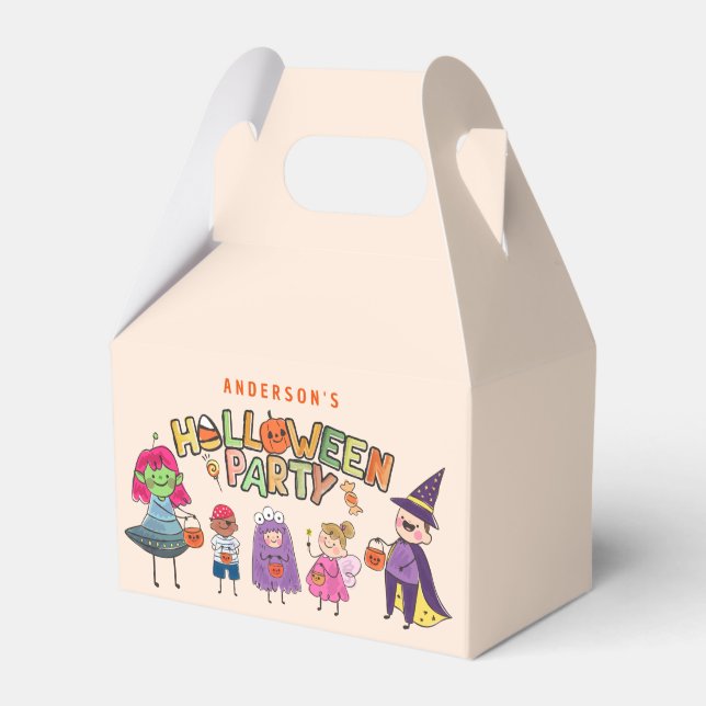 Kids Colourful Halloween Costume Party Favour Box (Front Side)