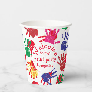 Kids Colourful Hand Prints Party Paper Cups