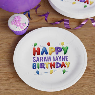 Kids Colourful Happy Birthday Party Paper Plates