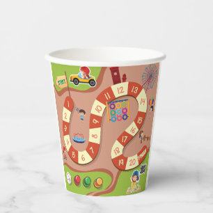 Kids Colourful Race Track Board Game Paper Cups
