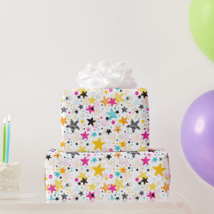 Kids Colourful Stars Wrapping Paper