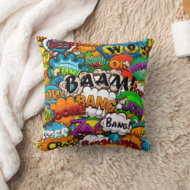 Kids Comic Book Speech Bubbles Cushion (Blanket)