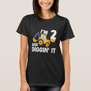 Kids Construction 2nd Birthday 2 And And Digging I T-Shirt
