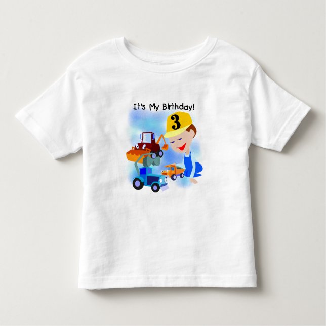 Kids Construction 3rd Birthday T-shirts and Gifts (Front)
