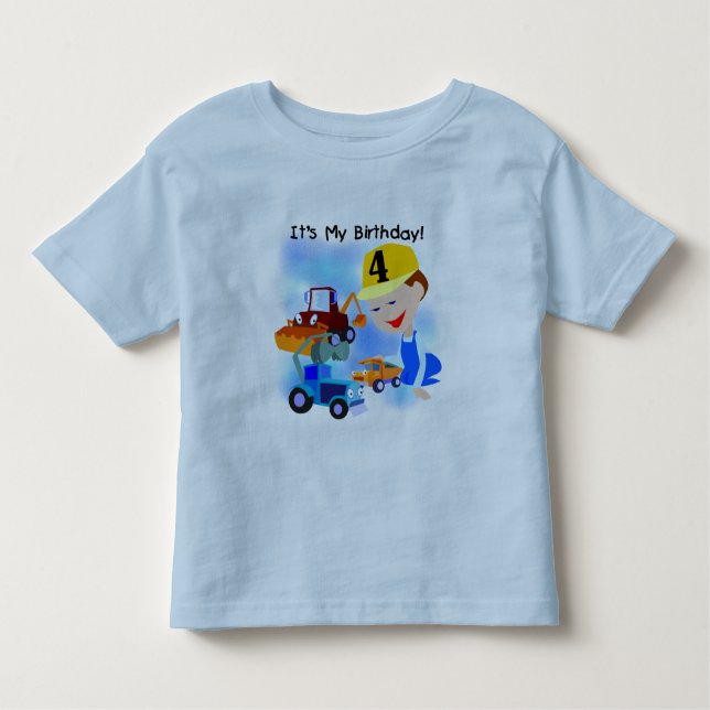 Kids Construction 4th Birthday T-shirts and Gifts (Front)