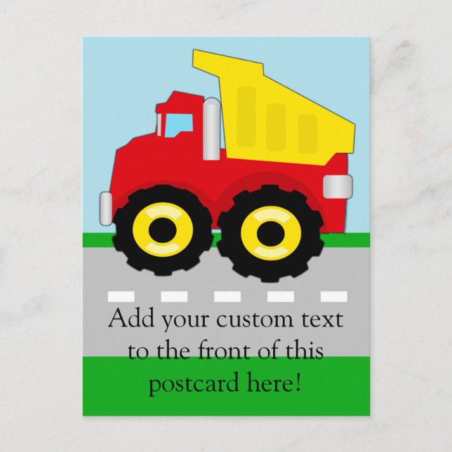 Kids Construction Dumptruck Postcard (Front)