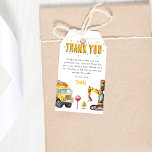 Kids Construction Photo Birthday Party Thank You Gift Tags<br><div class="desc">Say thank you to your guests in a special way with a thank you card that features cheerful watercolor images of a digger, dump truck, traffic lights, and road signs, this card is sure to put a smile on their face and make them feel appreciated. On the left the card...</div>