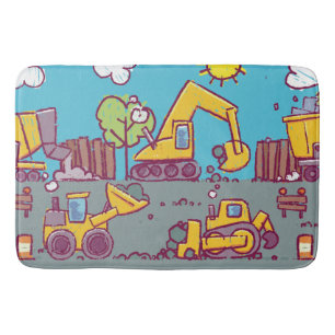 Kids Construction Themed Bath Mat or Rug