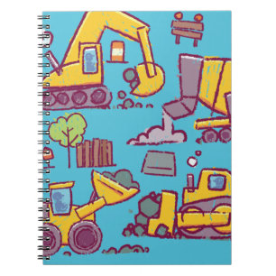 Kids Construction Themed Spiral Photo Notebook