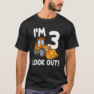 Kids Construction Truck 3rd Birthday Boy 3 Three B T-Shirt