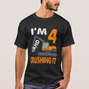 Kids Construction Truck 4th Birthday Boy 4 Years O T-Shirt