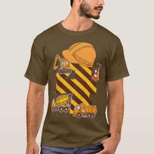 Kids Construction Truck 4th Birthday Boy Excavator T-Shirt