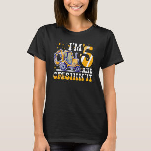 Kids Construction Truck 5th Birthday Boy 5 Year Ol T-Shirt