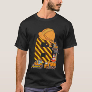 Kids Construction Truck 6th Birthday Boy Excavator T-Shirt