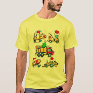Kids Construction Vehicle Christmas Crane Truck Sa T-Shirt