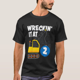 Kids Construction Vehicle For Boys Birthday 2 Year T-Shirt