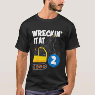 Kids Construction Vehicle For Boys Birthday 2 Year T-Shirt