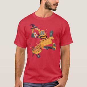 Kids Construction Vehicle Halloween Crane Truck Pu T-Shirt