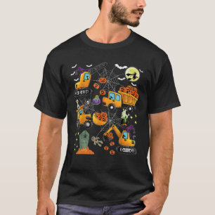 Kids Construction Vehicle Halloween Crane Truck Pu T-Shirt