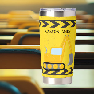 Kids Construction Vehicle Personalised Boys Insulated Tumbler