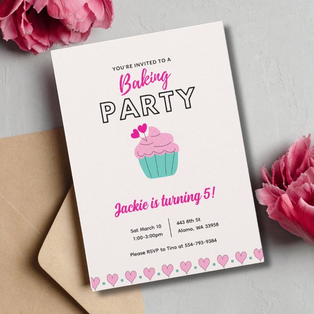 Kids Cooking Baking Birthday Party Invitation  (Creator Uploaded)
