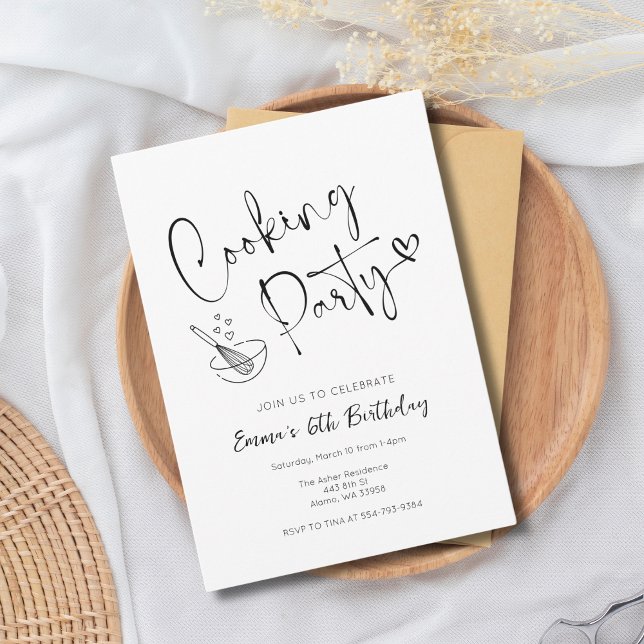 Kids Cooking Party Invitation Birthday Template (Creator Uploaded)