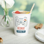 Kids Cool Blue Gaming Birthday Paper Cups<br><div class="desc">This modern and cool boys 9th birthday paper cup design features a gaming illustration,  with a game controller,  and can be personalised with your child’s name and age. Set as a 9th birthday design,  but easy to edit under ‘personalise this template’. The perfect addition to your game-loving child's party!</div>
