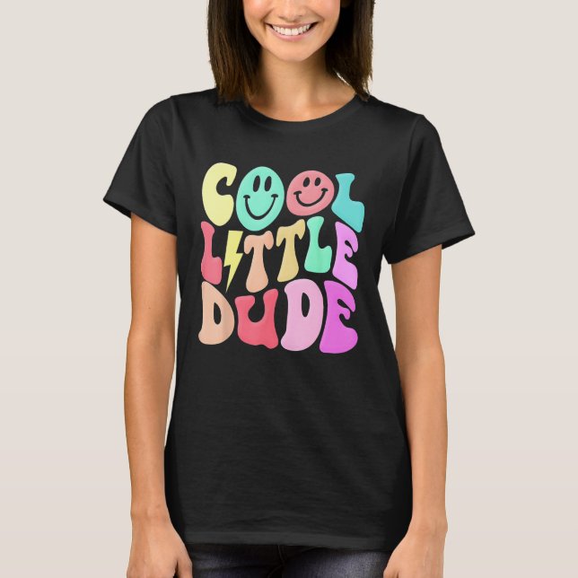 Kids Cool Lilu2019 A Dude Groovy  Baby Shower Baby T-Shirt (Front)