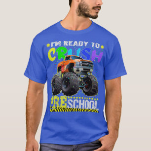 Kids Cool Monster Truck Preschool Back To School F T-Shirt