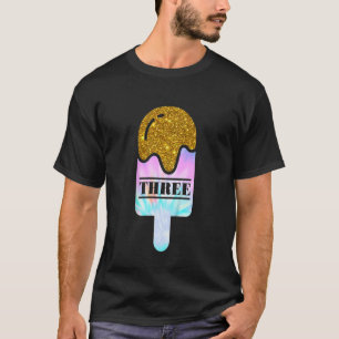 Kids Cool Popsicle Tie Dye Three Birthday Boy Gir T-Shirt
