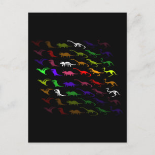Kids cool rainbow colourful cute dinosaur holiday postcard