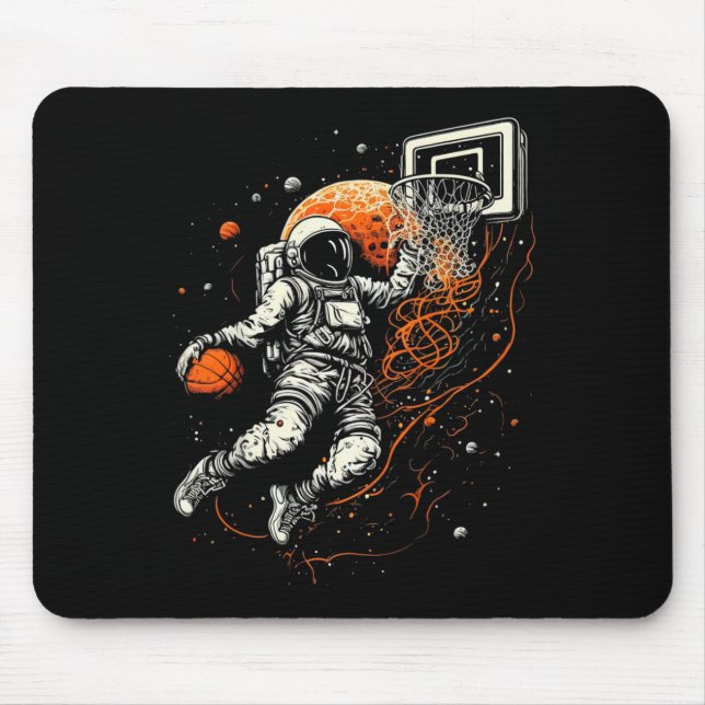 Kids Cool Space Basketball with Astronaut Mouse Pad (Front)