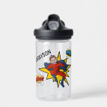 Kids Cool Superhero Photo Water Bottle<br><div class="desc">This superhero themed water bottle which transforms your child into a superhero is perfect for kids at school or on the go. The bottle features, a superhero with their photo incorporated and their name. The font styles, sizes and colours can be changed after personalising by clicking on the customise further...</div>