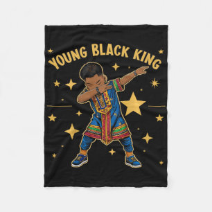 Kids Cool Young Black King African Pride Black His Fleece Blanket