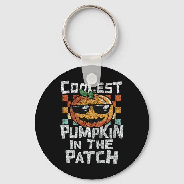 Kids Coolest Pumpkin In The Patch Toddler Boys Hal Key Ring (Front)