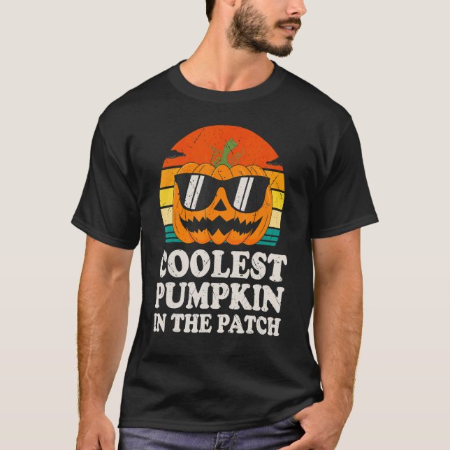 Kids Coolest Pumpkin In The Patch Toddler Boys Hal T-Shirt (Front)