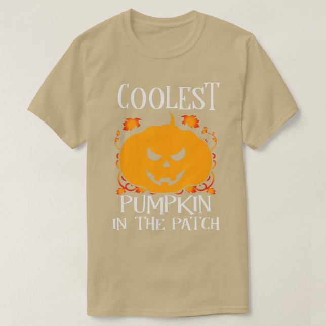 Kids Coolest Pumpkin In The Patch Toddler Boys Hal T-Shirt (Design Front)